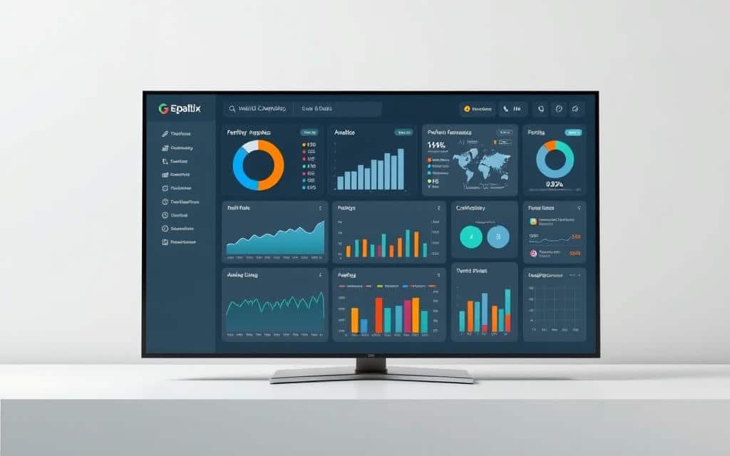 A sleek, modern digital dashboard showcasing detailed performance metrics and analytics visualizations. The dashboard is set against a clean, minimalist backdrop, with a subtle gradient or textured pattern in the background. The display features crisp, clear graphs, charts, and indicators, providing at-a-glance insights into key advertising campaign performance data. The layout is carefully arranged, with an intuitive and uncluttered user interface. Neutral tones and a sophisticated color palette create a professional, high-quality aesthetic. Strategically placed lighting accentuates the dashboard's crisp, precise details, while maintaining an overall sense of balance and harmony. A sleek, modern digital dashboard showcasing detailed performance metrics and analytics visualizations. The dashboard is set against a clean, minimalist backdrop, with a subtle gradient or textured pattern in the background. The display features crisp, clear graphs, charts, and indicators, providing at-a-glance insights into key advertising campaign performance data. The layout is carefully arranged, with an intuitive and uncluttered user interface. Neutral tones and a sophisticated color palette create a professional, high-quality aesthetic. Strategically placed lighting accentuates the dashboard's crisp, precise details, while maintaining an overall sense of balance and harmony.